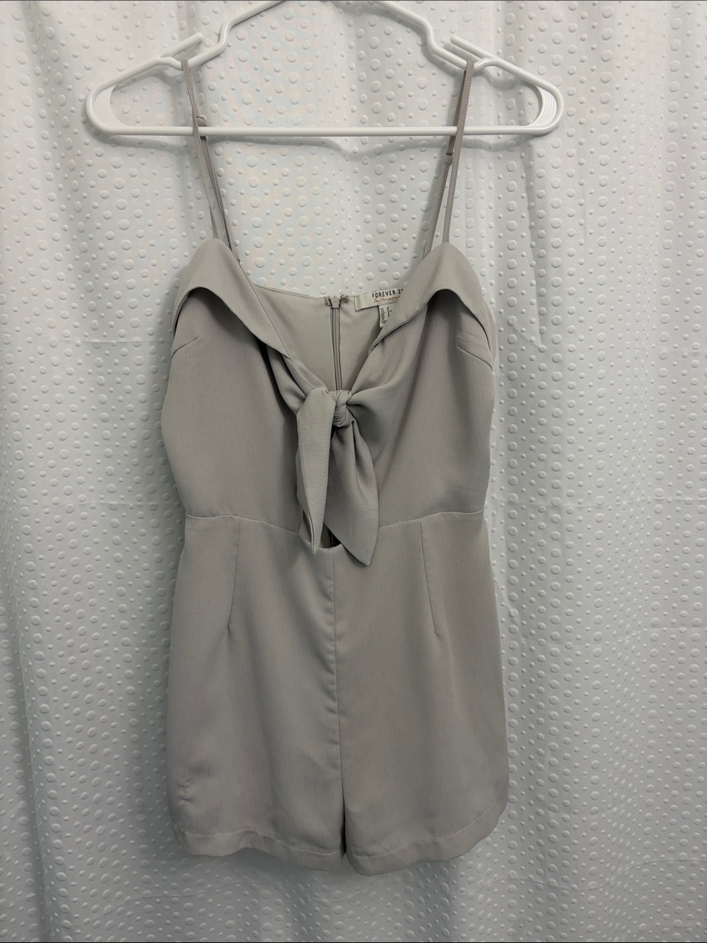 Forever 21 Light Gray Tie-Front Romper